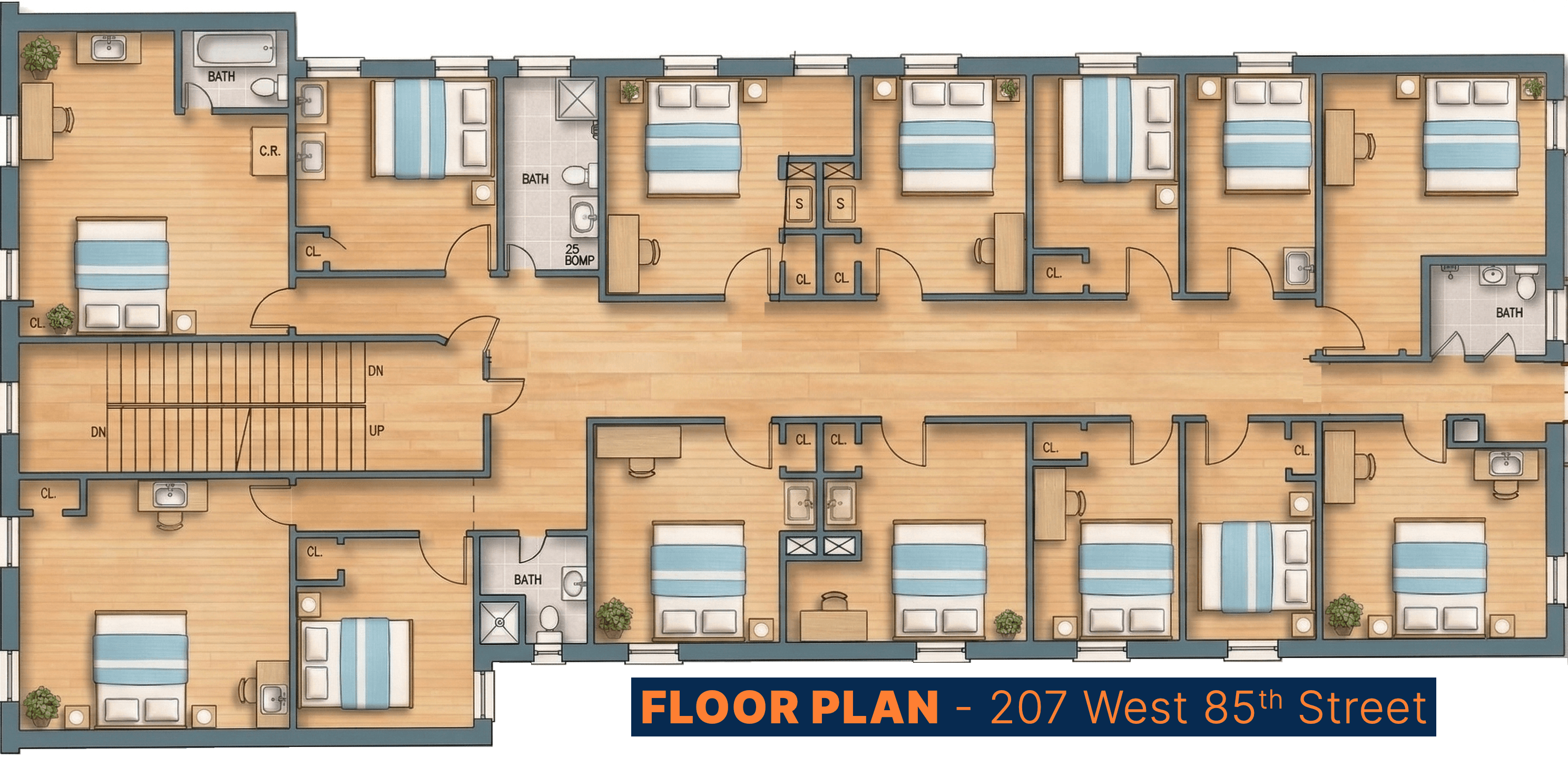 207 West 85th typical floor plan